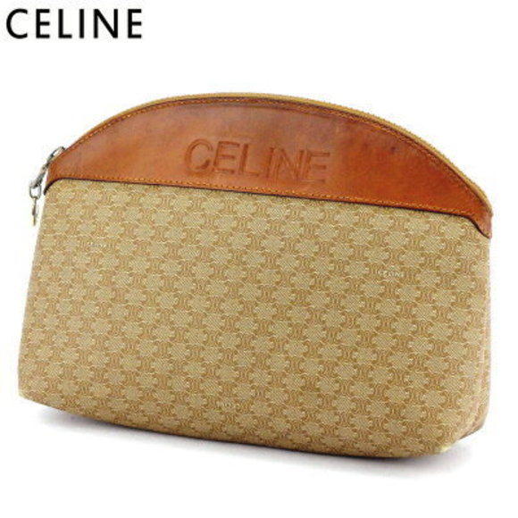 Celine clutch bag pouch macadam beige brown leather - Picture 1 of 6